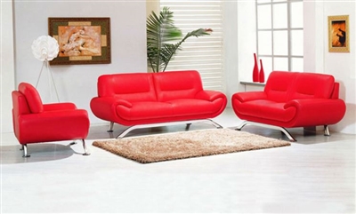 Seriena W series Modern Three Piece Sofa Set in Real Top Grain Leather