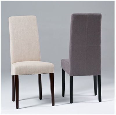 ON SALE Seriena Highback Linen Dining Chair (set of two) in Beige or Light Gray Linen