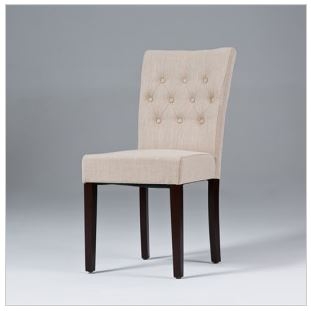 Seriena Madison (set of two) Button Tufted Back Linen Dining Chair