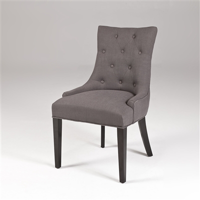 ON SALE Seriena La Rochelle Tufted Back Barrel Curved Back Dining Chair in Gray Linen - Fully Assembled