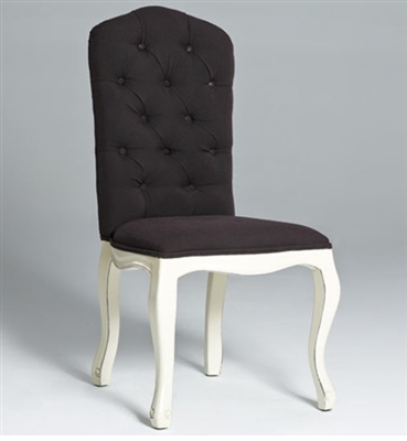 Seriena Chateau Tufted Back Linen Dining Chair with Arched Legs